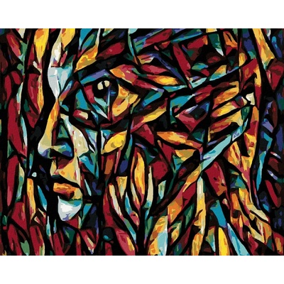 Zuty Malování Podle Čísel Abstraktní Portrét Ženy 80 x 100 cm Plátno Rám