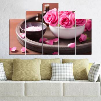 Vivid Home Декоративни панели Vivid Home от 5 части, Цветя, PVC, 160x100 см, 5-та Форма №0564