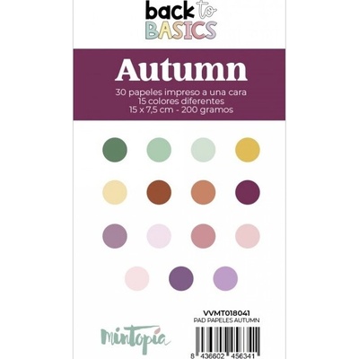 Mintopia Sada jednostranných barevných papírů 7,5 × 15 cm Autumn 30 ks