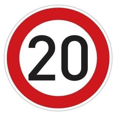 Dopravní Značka B20a - 2.třída Nejvyšší dovolená rychlost Rychlost: 20km/h