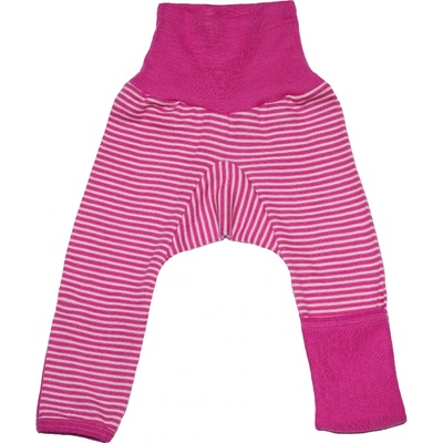 Cosilana Rostoucí kalhoty z merino vlny a hedvábí s přehrnutím růžový pruh