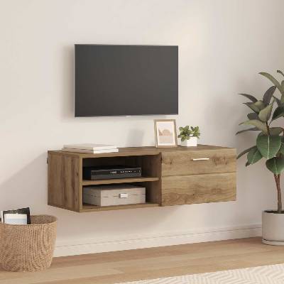 vidaXL Дървен шкаф с чекмедже Дъб 100, 5 x 39 x 30 см Инженерно дърво (880250)