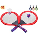 Sun Fun sada rakiet 2 ks s loptičkou a košíčkom mix farieb červená, zelená, oranžová, modrá