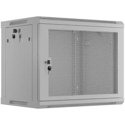 Lanberg Комуникационен шкаф, Lanberg rack cabinet 19" wall-mount 9U/600x450 with perforated door grey (flat pack) (WF01-6409-23S)