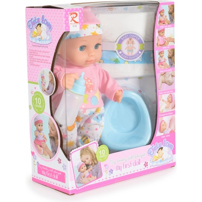 Moni Пишкаща кукла-бебе Moni Toys - С розова блузка, 31 cm (108314)