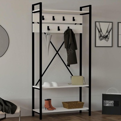 Asir Портманто ALFA 180x90 cм бяло/черно (AS0851)