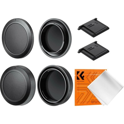 K&F Concept Canon RF Mount Body Cap 2x + Lens Rear Cap 2x + Hot Shoe Cap 2x + Cleaning Cloth 1x