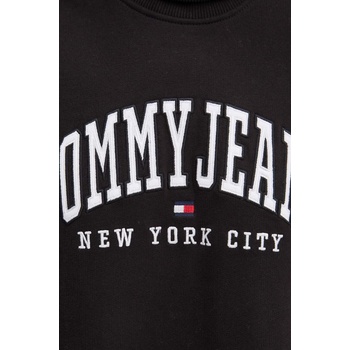 Tommy Hilfiger Памучна рокля Tommy Jeans в черно къса с уголемена кройка DW0DW19808 (DW0DW19808)