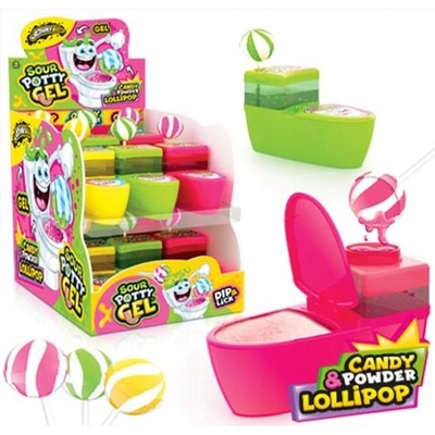 Johny Bee Sour Potty Lízátko s práskacím práškem 12 x 51 g
