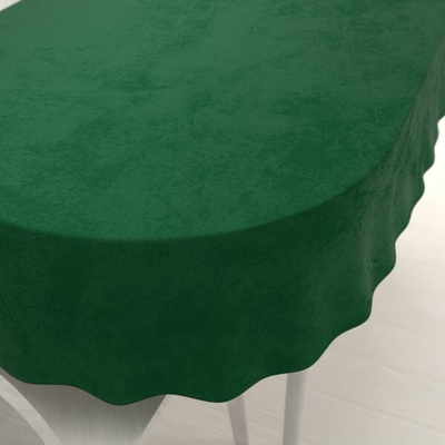 Biante Veľký zamatový oválny obrus Velvet Premium SVP-032 Zelený 260x320 cm