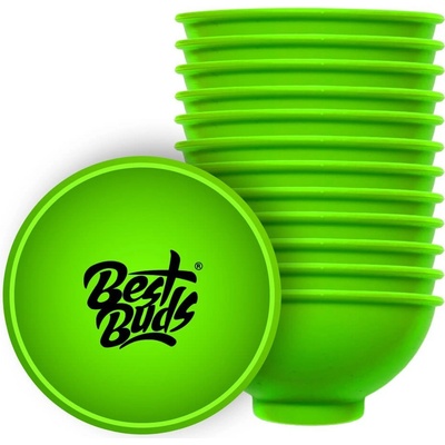 Best Buds Silikónová miska na miešanie zelená s čiernym logom 7 cm