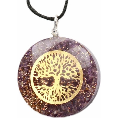 Nefertitis Orgonit přívěsek s ametystem a Stromem života NF9019