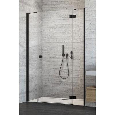 Radaway sprchové dveře Essenza New Black DWJS 140 cm, pravé čiré sklo 385033-54-01R/384090-54-01