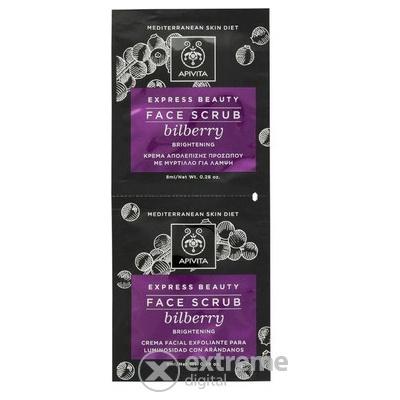 Apivita Express Beauty Bilberry jemný pleťový peeling 2 x 8 ml