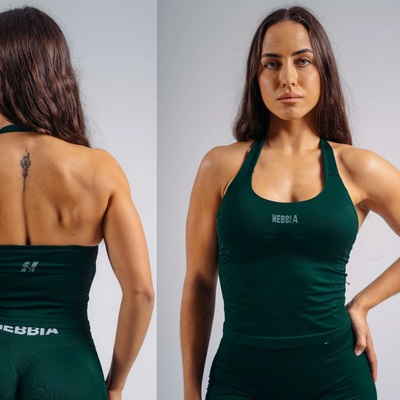 Nebbia Primal Halter Top with Built-in Bra 863 dark green – Zboží Mobilmania
