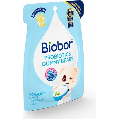 Biobor Probiotics Gummy Bear s jogurtovou príchuťou a probiotikami 45 g