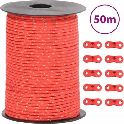 Shumee Stanové lanko s reflexními proužky a napínáky 50 m 3 mm, 4008119 8721102640681