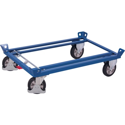 Podvozok z ocele, gumová kolieska, EasySTOP, 1210 x 810 x 270 mm