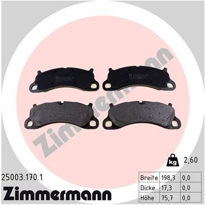 Sada brzdových platničiek kotúčovej brzdy ZIMMERMANN 25003.170.1