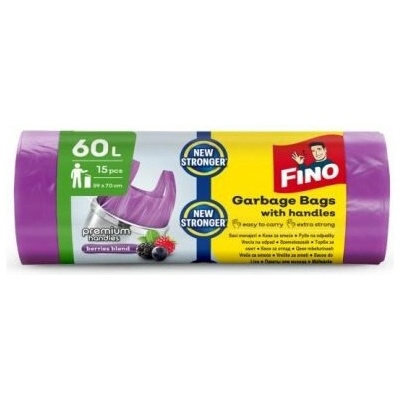 FINO Pytle na odpadky s ouškem parfémované Premium handles 60 l 15 ks 16µm 15ks fialové