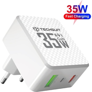 Techsuit Зарядно устройство Priza GaN, USB, Type-C, 35W - (CHPD173) - Бяло
