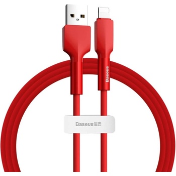 Baseus Кабел Baseus Silica Gel Lightning USB Cable (CALGJ-09), от USB A(м) към Lightning(м), 1m, 12W, червен (CALGJ-09 / 46947)