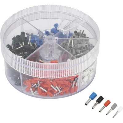TRU COMPONENTS 737074 sada dutiniek 0.5 mm², 0.75 mm², 1 mm², 1.5 mm², 2.5 mm² čiastočne izolované biela, sivá, červená,