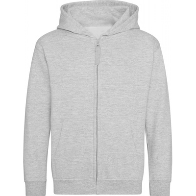 Just Hoods dětská mikina na zip College šedá žíhaná
