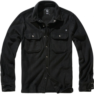 Brandit košeľa Jeff Fleece shirt long sleeve čierna