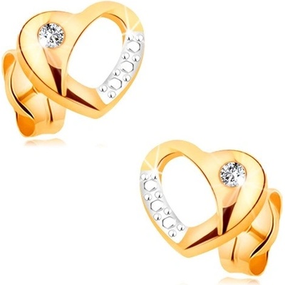 Šperky Eshop briliantové ze zlata dvoubarevné srdíčko s diamantem BT177.25