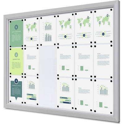 Jansen Display Venkovní uzamykatelná vitrína Slim 18 x A4 1410 x 1012 mm – Sleviste.cz