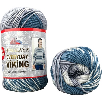 Himalaya příze Everyday Viking 70522 jeans modrá šedomodrá a bílá