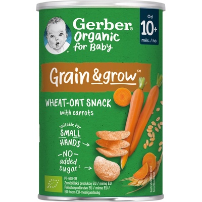 Gerber Organic Pšenično-ovsené chrumky s mrkvou 35 g