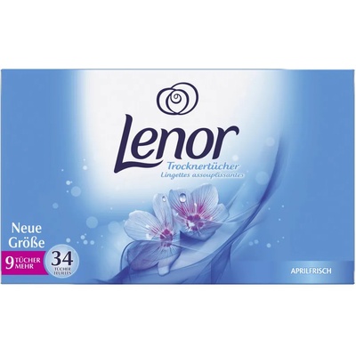 Lenor Aprilfresh ароматизирани кърпички за сушилня и гардероби 34 броя