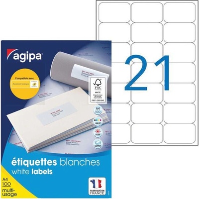 Etikety univerzálne 63,5x38,1mm Agipa A4 100 hárkov