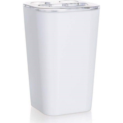 BRILANZ Téglik na kefky s delítkom 7,3 x 7,3 x 11,5 cm, biely