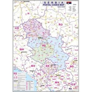 Mapmedia Пощенски кодове на Сърбия (e205)