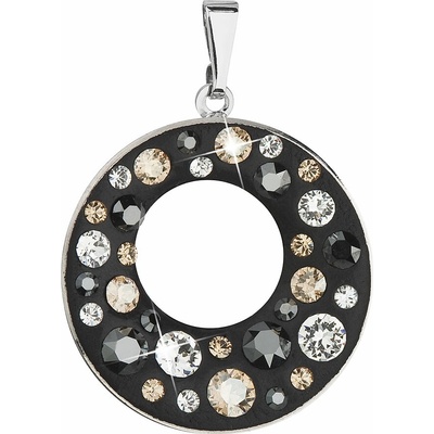 Swarovski Elements Stříbrný náhrdelník visací zlatá slza, kapka 54026.3 Golden Shadow