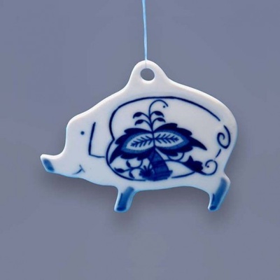 Cibulák Dubí Vánoční ozdoba Prasátko cibulový porcelán 18254-601