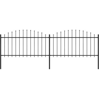 vidaXL Zahradní plot s hroty ocel (1,25–1,5) x 3,4 m černý