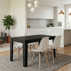 TopMebel Трапезен комплект 5 части Darlen - Nova TopMebel сенкрон черен цвят - бял 125x72x74cm