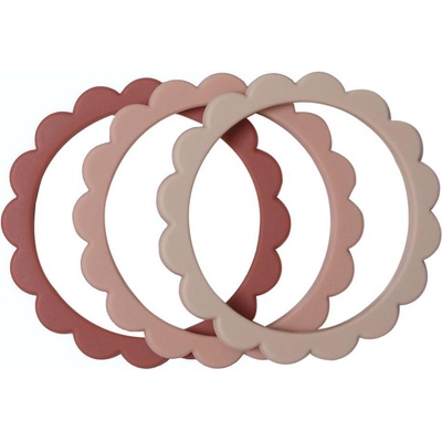 Mushie náramkové zo silikónu Flower Rose blush Shifting sand