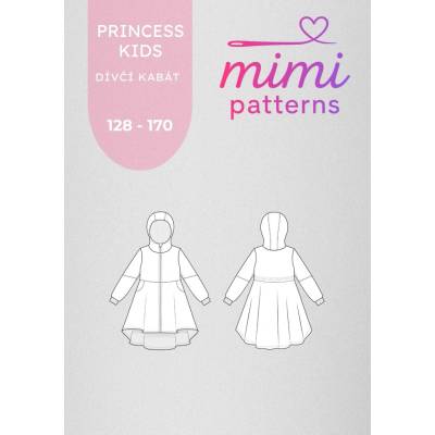 Dívčí střih na kabát Princess Kids, 128 - 170 | MIMI patterns - Česky – Sleviste.cz