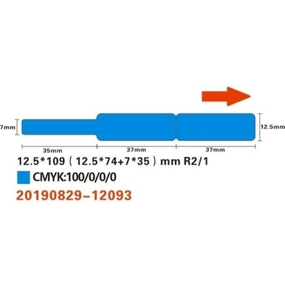 Niimbot štítky na kabely R x L A2K18638501 125 x 109 mm Blue pro D11 a D110 65 ks