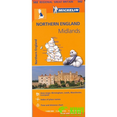 Michelin vydavatelství mapa Northern England, Midlands 1:400 t. (Anglie) / Leeds, Live