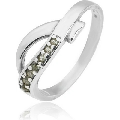 Jan Kos jewellery Stříbrný prsten s vltavínem 32108598