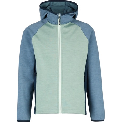 Stoic Детски вълнен пуловер Stoic Kid's MerinoFleece335 KuolpaSt. Zip Hoody Fleece jumper - Iceberg Green / Multi - размер 164 (EU) (704-4388-0516)