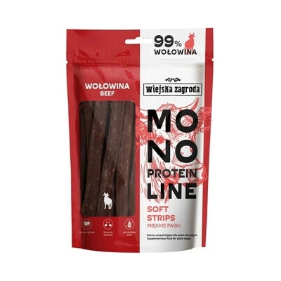 WIEJSKA ZAGRODA Monoproteinové mäkké pásiky pre psov Hovädzina 100 g