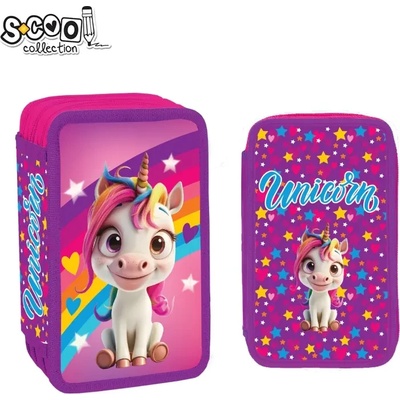 S-Cool Несесер S-COOL с 3 ципа, 39 части Unicorn