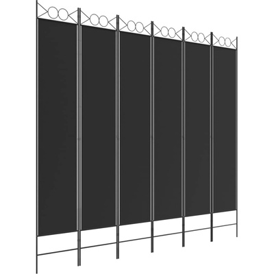 vidaXL 6dílný paraván černý 240 x 220 cm textil 350177